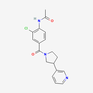 molecular formula C18H18ClN3O2 B7290302 N-[2-chloro-4-(3-pyridin-3-ylpyrrolidine-1-carbonyl)phenyl]acetamide 