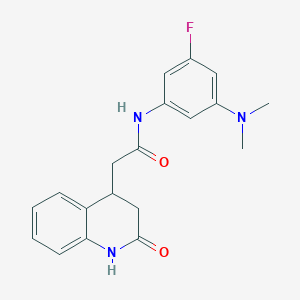 molecular formula C19H20FN3O2 B7290382 N-[3-(dimethylamino)-5-fluorophenyl]-2-(2-oxo-3,4-dihydro-1H-quinolin-4-yl)acetamide 