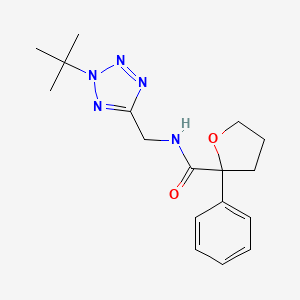 molecular formula C17H23N5O2 B7290441 N-[(2-tert-butyltetrazol-5-yl)methyl]-2-phenyloxolane-2-carboxamide 