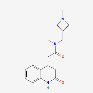 molecular formula C17H23N3O2 B7290547 N-methyl-N-[(1-methylazetidin-3-yl)methyl]-2-(2-oxo-3,4-dihydro-1H-quinolin-4-yl)acetamide 