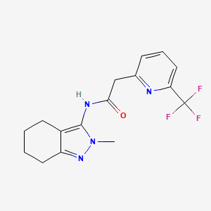 molecular formula C16H17F3N4O B7290869 N-(2-methyl-4,5,6,7-tetrahydroindazol-3-yl)-2-[6-(trifluoromethyl)pyridin-2-yl]acetamide 