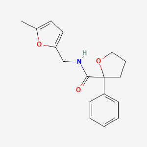 molecular formula C17H19NO3 B7290885 N-[(5-methylfuran-2-yl)methyl]-2-phenyloxolane-2-carboxamide 