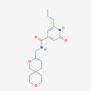 molecular formula C19H28N2O4 B7291104 N-(2,9-dioxaspiro[5.5]undecan-3-ylmethyl)-2-oxo-6-propyl-1H-pyridine-4-carboxamide 