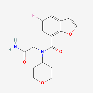 molecular formula C16H17FN2O4 B7291133 N-(2-amino-2-oxoethyl)-5-fluoro-N-(oxan-4-yl)-1-benzofuran-7-carboxamide 