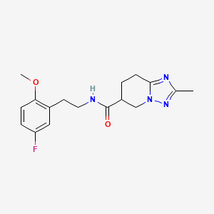 molecular formula C17H21FN4O2 B7291161 N-[2-(5-fluoro-2-methoxyphenyl)ethyl]-2-methyl-5,6,7,8-tetrahydro-[1,2,4]triazolo[1,5-a]pyridine-6-carboxamide 