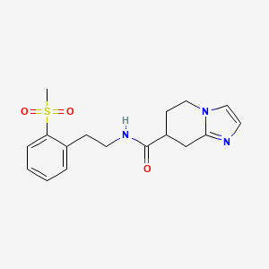 molecular formula C17H21N3O3S B7291298 N-[2-(2-methylsulfonylphenyl)ethyl]-5,6,7,8-tetrahydroimidazo[1,2-a]pyridine-7-carboxamide 