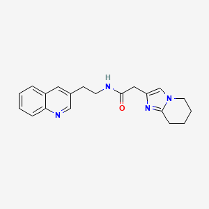 molecular formula C20H22N4O B7291345 N-(2-quinolin-3-ylethyl)-2-(5,6,7,8-tetrahydroimidazo[1,2-a]pyridin-2-yl)acetamide 