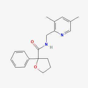 molecular formula C19H22N2O2 B7291441 N-[(3,5-dimethylpyridin-2-yl)methyl]-2-phenyloxolane-2-carboxamide 