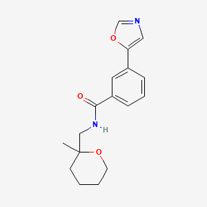 molecular formula C17H20N2O3 B7291503 N-[(2-methyloxan-2-yl)methyl]-3-(1,3-oxazol-5-yl)benzamide 
