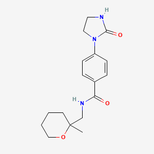 molecular formula C17H23N3O3 B7291528 N-[(2-methyloxan-2-yl)methyl]-4-(2-oxoimidazolidin-1-yl)benzamide 