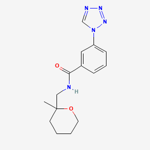 molecular formula C15H19N5O2 B7291572 N-[(2-methyloxan-2-yl)methyl]-3-(tetrazol-1-yl)benzamide 
