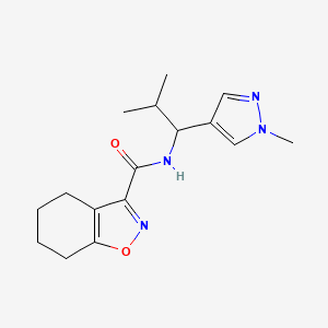 molecular formula C16H22N4O2 B7292203 N-[2-methyl-1-(1-methylpyrazol-4-yl)propyl]-4,5,6,7-tetrahydro-1,2-benzoxazole-3-carboxamide 