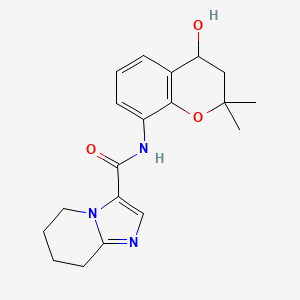 molecular formula C19H23N3O3 B7292275 N-(4-hydroxy-2,2-dimethyl-3,4-dihydrochromen-8-yl)-5,6,7,8-tetrahydroimidazo[1,2-a]pyridine-3-carboxamide 