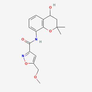 molecular formula C17H20N2O5 B7292285 N-(4-hydroxy-2,2-dimethyl-3,4-dihydrochromen-8-yl)-5-(methoxymethyl)-1,2-oxazole-3-carboxamide 