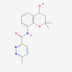 molecular formula C17H19N3O3 B7292289 N-(4-hydroxy-2,2-dimethyl-3,4-dihydrochromen-8-yl)-6-methylpyridazine-3-carboxamide 