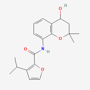 molecular formula C19H23NO4 B7292301 N-(4-hydroxy-2,2-dimethyl-3,4-dihydrochromen-8-yl)-3-propan-2-ylfuran-2-carboxamide 