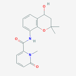 molecular formula C18H20N2O4 B7292304 N-(4-hydroxy-2,2-dimethyl-3,4-dihydrochromen-8-yl)-1-methyl-6-oxopyridine-2-carboxamide 