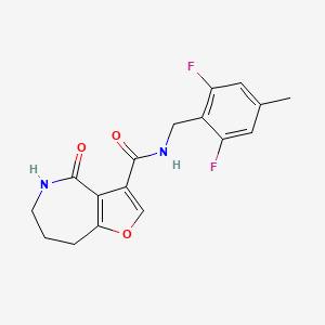 molecular formula C17H16F2N2O3 B7292314 N-[(2,6-difluoro-4-methylphenyl)methyl]-4-oxo-5,6,7,8-tetrahydrofuro[3,2-c]azepine-3-carboxamide 