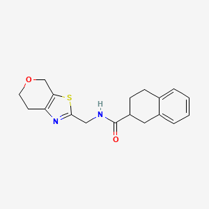 molecular formula C18H20N2O2S B7292546 N-(6,7-dihydro-4H-pyrano[4,3-d][1,3]thiazol-2-ylmethyl)-1,2,3,4-tetrahydronaphthalene-2-carboxamide 