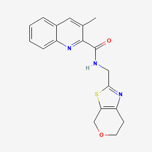molecular formula C18H17N3O2S B7292549 N-(6,7-dihydro-4H-pyrano[4,3-d][1,3]thiazol-2-ylmethyl)-3-methylquinoline-2-carboxamide 