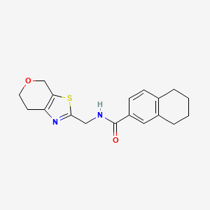 molecular formula C18H20N2O2S B7292550 N-(6,7-dihydro-4H-pyrano[4,3-d][1,3]thiazol-2-ylmethyl)-5,6,7,8-tetrahydronaphthalene-2-carboxamide 