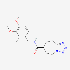 molecular formula C17H23N5O3 B7292557 N-[(3,4-dimethoxy-2-methylphenyl)methyl]-6,7,8,9-tetrahydro-5H-tetrazolo[1,5-a]azepine-7-carboxamide 