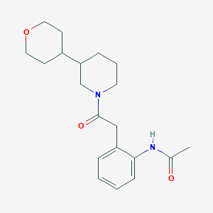 molecular formula C20H28N2O3 B7292637 N-[2-[2-[3-(oxan-4-yl)piperidin-1-yl]-2-oxoethyl]phenyl]acetamide 