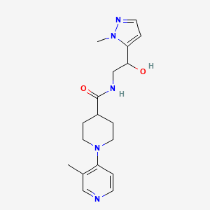 molecular formula C18H25N5O2 B7292748 N-[2-hydroxy-2-(2-methylpyrazol-3-yl)ethyl]-1-(3-methylpyridin-4-yl)piperidine-4-carboxamide 