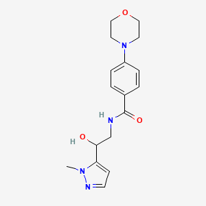 molecular formula C17H22N4O3 B7292808 N-[2-hydroxy-2-(2-methylpyrazol-3-yl)ethyl]-4-morpholin-4-ylbenzamide 