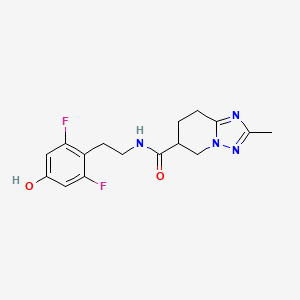 molecular formula C16H18F2N4O2 B7292846 N-[2-(2,6-difluoro-4-hydroxyphenyl)ethyl]-2-methyl-5,6,7,8-tetrahydro-[1,2,4]triazolo[1,5-a]pyridine-6-carboxamide 