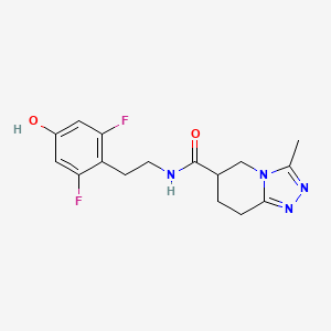 molecular formula C16H18F2N4O2 B7292851 N-[2-(2,6-difluoro-4-hydroxyphenyl)ethyl]-3-methyl-5,6,7,8-tetrahydro-[1,2,4]triazolo[4,3-a]pyridine-6-carboxamide 