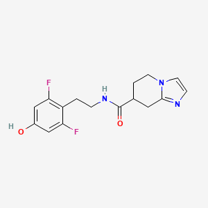 molecular formula C16H17F2N3O2 B7292861 N-[2-(2,6-difluoro-4-hydroxyphenyl)ethyl]-5,6,7,8-tetrahydroimidazo[1,2-a]pyridine-7-carboxamide 