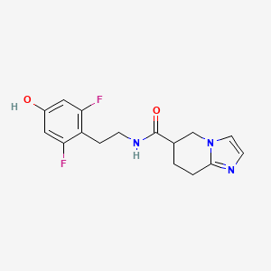 molecular formula C16H17F2N3O2 B7292868 N-[2-(2,6-difluoro-4-hydroxyphenyl)ethyl]-5,6,7,8-tetrahydroimidazo[1,2-a]pyridine-6-carboxamide 