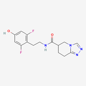 molecular formula C15H16F2N4O2 B7292870 N-[2-(2,6-difluoro-4-hydroxyphenyl)ethyl]-5,6,7,8-tetrahydro-[1,2,4]triazolo[4,3-a]pyridine-6-carboxamide 