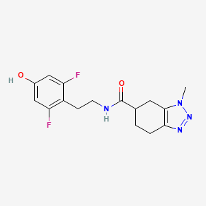 molecular formula C16H18F2N4O2 B7292889 N-[2-(2,6-difluoro-4-hydroxyphenyl)ethyl]-3-methyl-4,5,6,7-tetrahydrobenzotriazole-5-carboxamide 