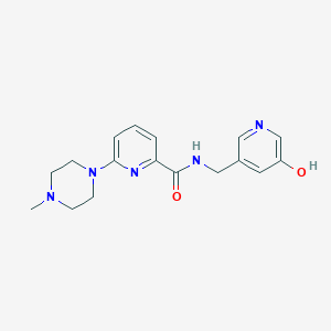 molecular formula C17H21N5O2 B7292908 N-[(5-hydroxypyridin-3-yl)methyl]-6-(4-methylpiperazin-1-yl)pyridine-2-carboxamide 