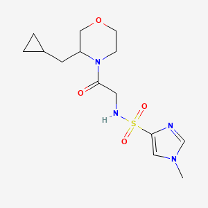 molecular formula C14H22N4O4S B7293025 N-[2-[3-(cyclopropylmethyl)morpholin-4-yl]-2-oxoethyl]-1-methylimidazole-4-sulfonamide 