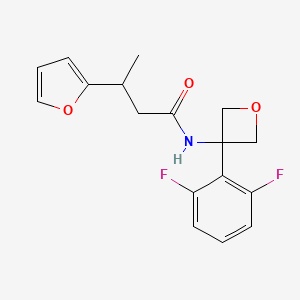 molecular formula C17H17F2NO3 B7293448 N-[3-(2,6-difluorophenyl)oxetan-3-yl]-3-(furan-2-yl)butanamide 
