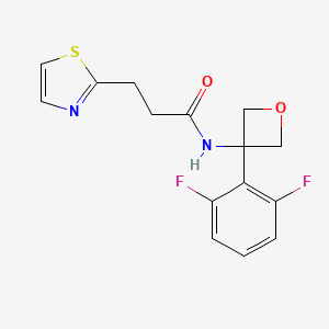 molecular formula C15H14F2N2O2S B7293467 N-[3-(2,6-difluorophenyl)oxetan-3-yl]-3-(1,3-thiazol-2-yl)propanamide 