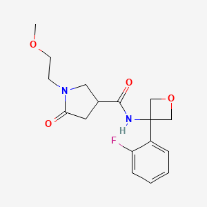 molecular formula C17H21FN2O4 B7293501 N-[3-(2-fluorophenyl)oxetan-3-yl]-1-(2-methoxyethyl)-5-oxopyrrolidine-3-carboxamide 