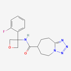 molecular formula C16H18FN5O2 B7293518 N-[3-(2-fluorophenyl)oxetan-3-yl]-6,7,8,9-tetrahydro-5H-tetrazolo[1,5-a]azepine-7-carboxamide 