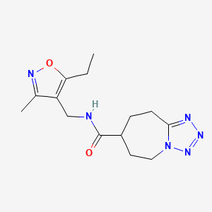 molecular formula C14H20N6O2 B7293560 N-[(5-ethyl-3-methyl-1,2-oxazol-4-yl)methyl]-6,7,8,9-tetrahydro-5H-tetrazolo[1,5-a]azepine-7-carboxamide 