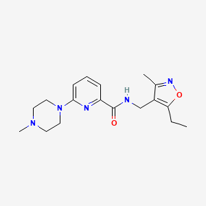 molecular formula C18H25N5O2 B7293564 N-[(5-ethyl-3-methyl-1,2-oxazol-4-yl)methyl]-6-(4-methylpiperazin-1-yl)pyridine-2-carboxamide 