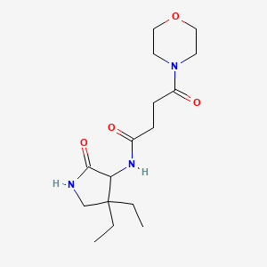 molecular formula C16H27N3O4 B7293618 N-(4,4-diethyl-2-oxopyrrolidin-3-yl)-4-morpholin-4-yl-4-oxobutanamide 