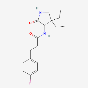 molecular formula C17H23FN2O2 B7293625 N-(4,4-diethyl-2-oxopyrrolidin-3-yl)-3-(4-fluorophenyl)propanamide 