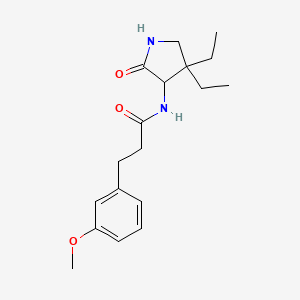 molecular formula C18H26N2O3 B7293626 N-(4,4-diethyl-2-oxopyrrolidin-3-yl)-3-(3-methoxyphenyl)propanamide 