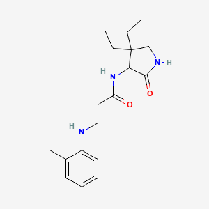 molecular formula C18H27N3O2 B7293655 N-(4,4-diethyl-2-oxopyrrolidin-3-yl)-3-(2-methylanilino)propanamide 