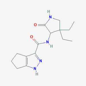 molecular formula C15H22N4O2 B7293675 N-(4,4-diethyl-2-oxopyrrolidin-3-yl)-1,4,5,6-tetrahydrocyclopenta[c]pyrazole-3-carboxamide 
