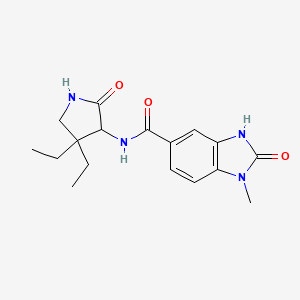 molecular formula C17H22N4O3 B7293688 N-(4,4-diethyl-2-oxopyrrolidin-3-yl)-1-methyl-2-oxo-3H-benzimidazole-5-carboxamide 