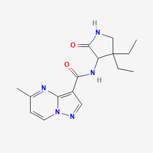 molecular formula C16H21N5O2 B7293701 N-(4,4-diethyl-2-oxopyrrolidin-3-yl)-5-methylpyrazolo[1,5-a]pyrimidine-3-carboxamide 